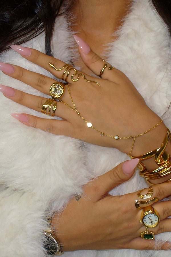 Anillo de serpiente de oro ajustable