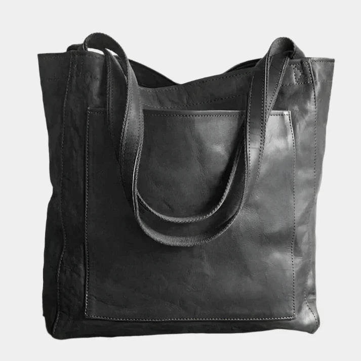 Bolso de hombro de piel auténtica