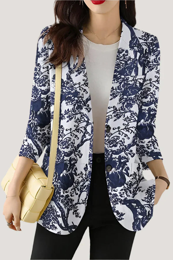 Zoe™ - Blazer elegante con estampado floral 