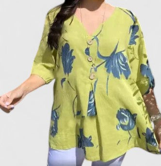 Isabel | Elegante blusa con estampado floral