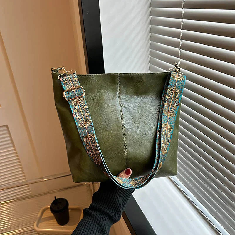 Alora - Bolso bandolera vintage de piel sintética