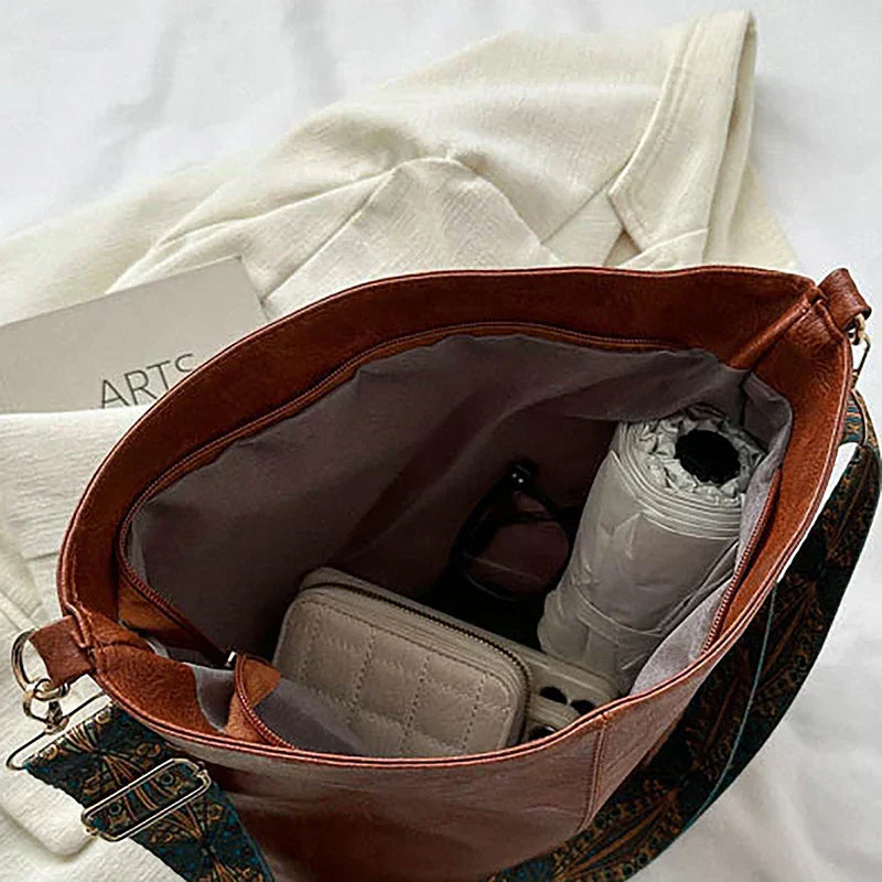 Alora - Bolso bandolera vintage de piel sintética