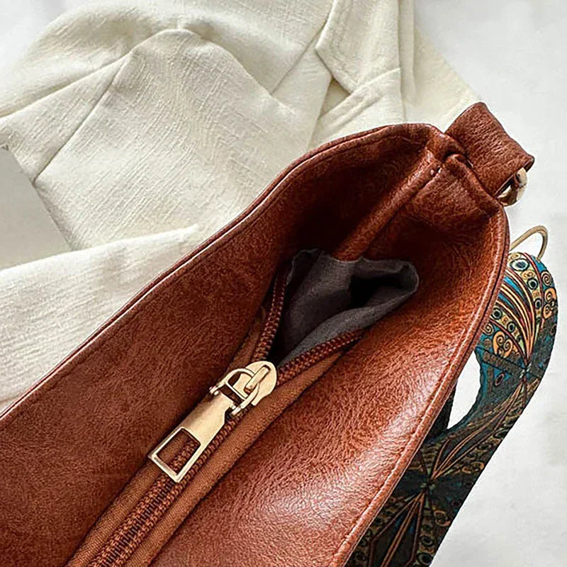 Alora - Bolso bandolera vintage de piel sintética