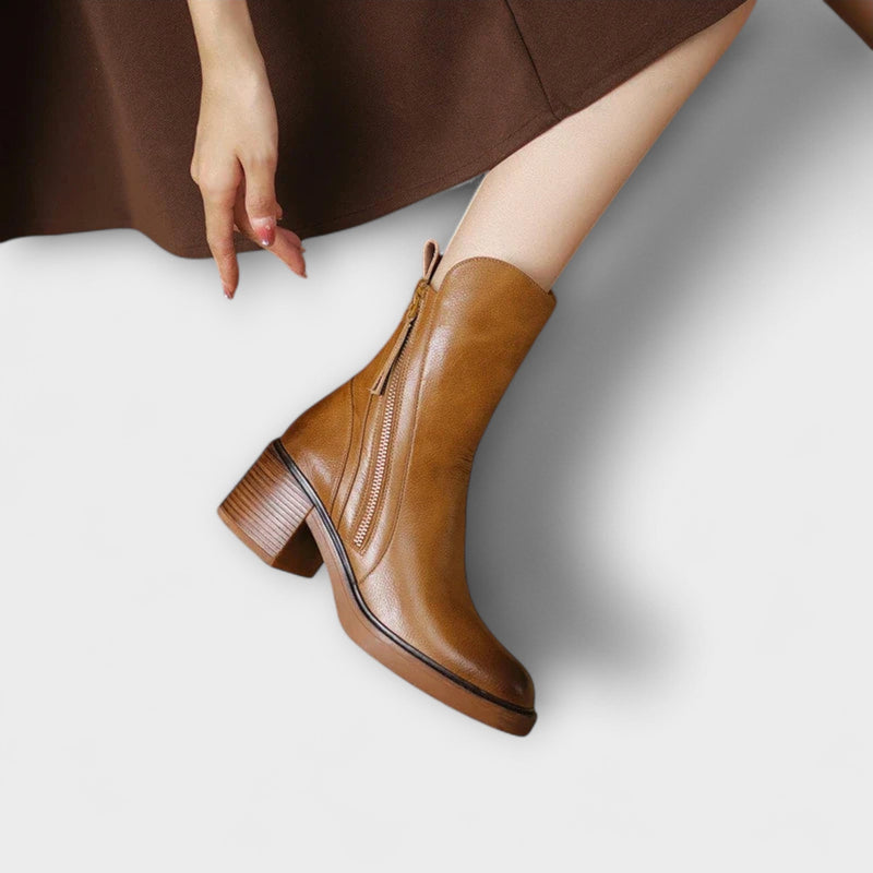 Milana - Botas de piel con tacón medio