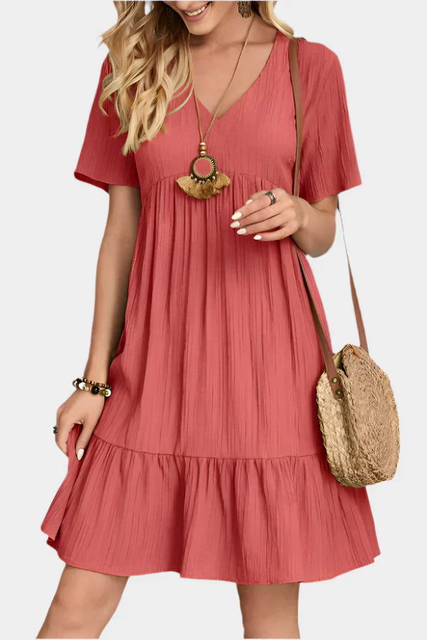 Elegante minivestido con rayas