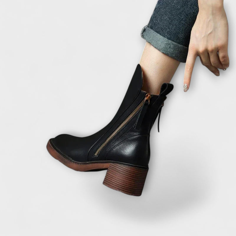 Milana - Botas de piel con tacón medio