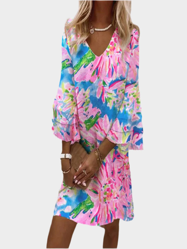 Vestido retro midi con mangas cómodas