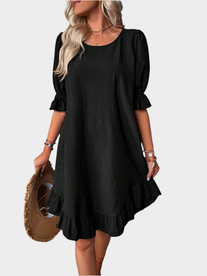 Vestido retro midi con mangas cómodas
