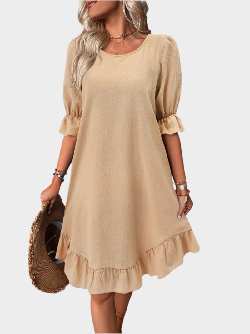 Vestido retro midi con mangas cómodas