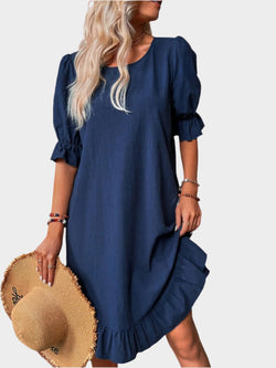Vestido retro midi con mangas cómodas
