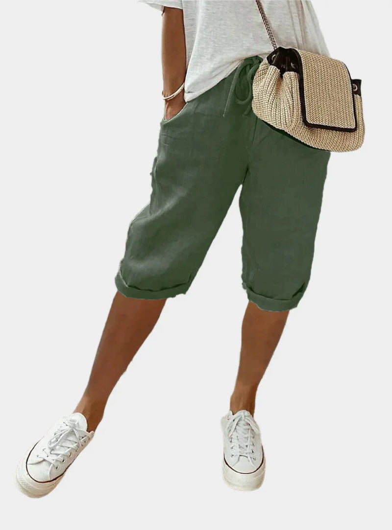 Pantalones elegantes de lino para mujer