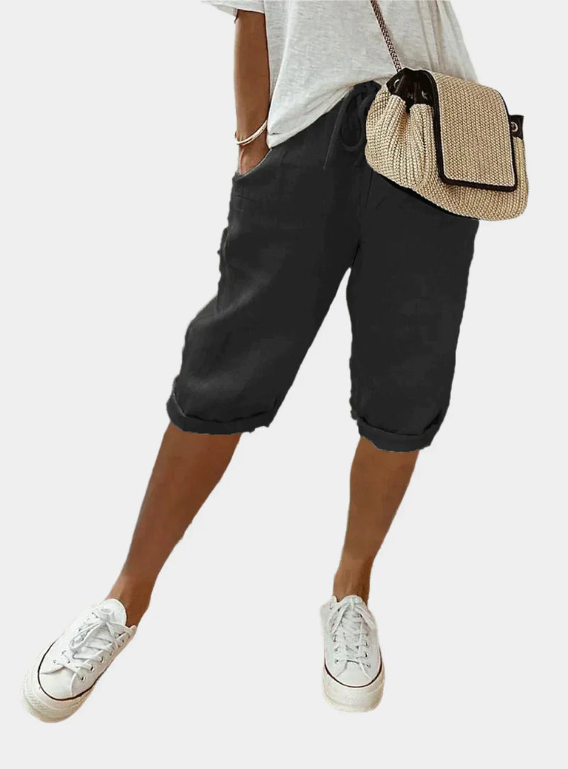 Pantalones elegantes de lino para mujer