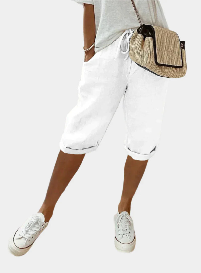 Pantalones elegantes de lino para mujer