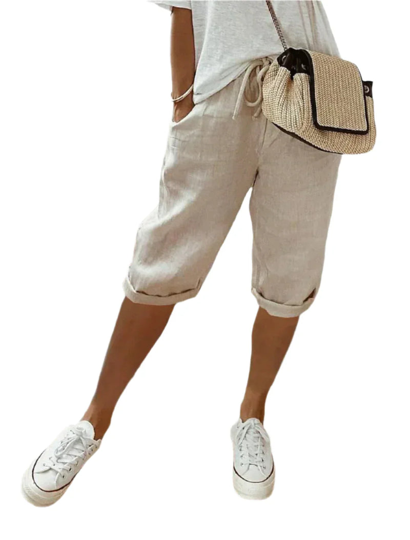 Pantalones elegantes de lino para mujer