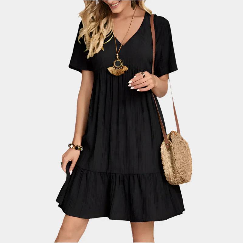 Elegante minivestido con rayas