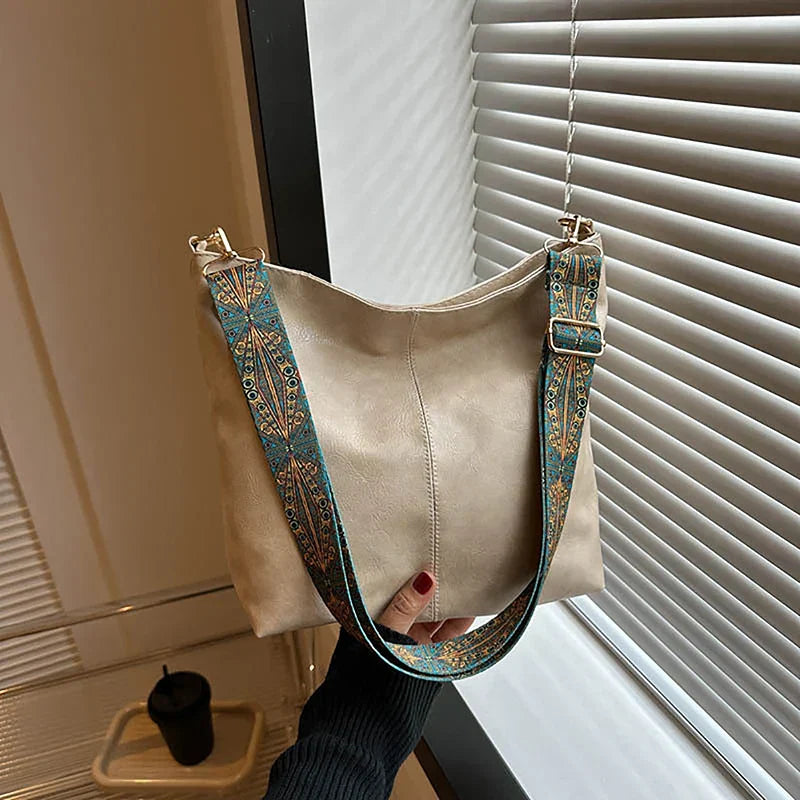 Alora - Bolso bandolera vintage de piel sintética