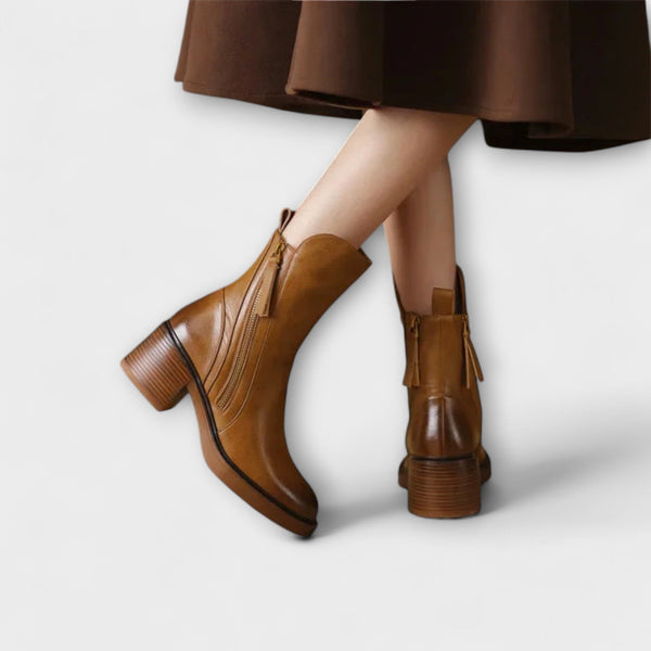 Milana - Botas de piel con tacón medio