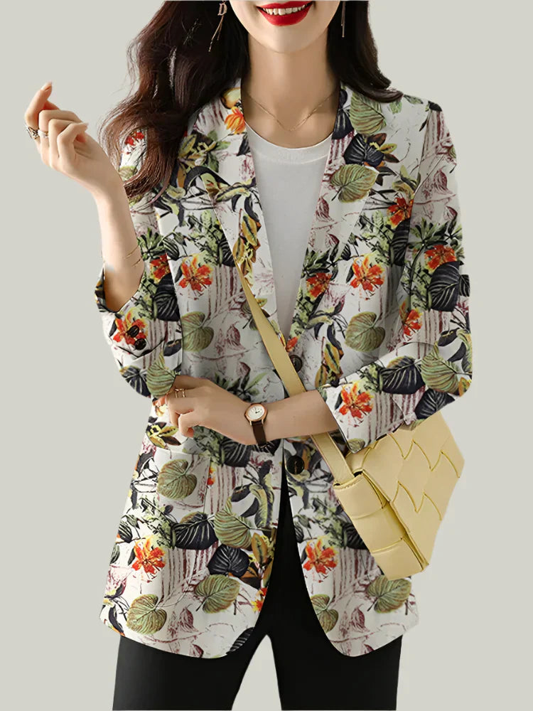 Zoe™ - Blazer elegante con estampado floral 