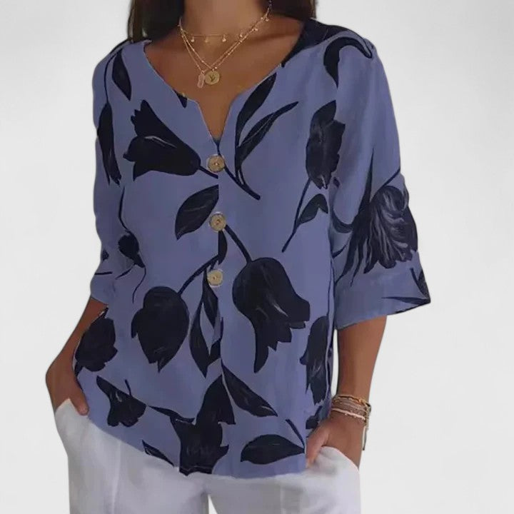Isabel | Elegante blusa con estampado floral