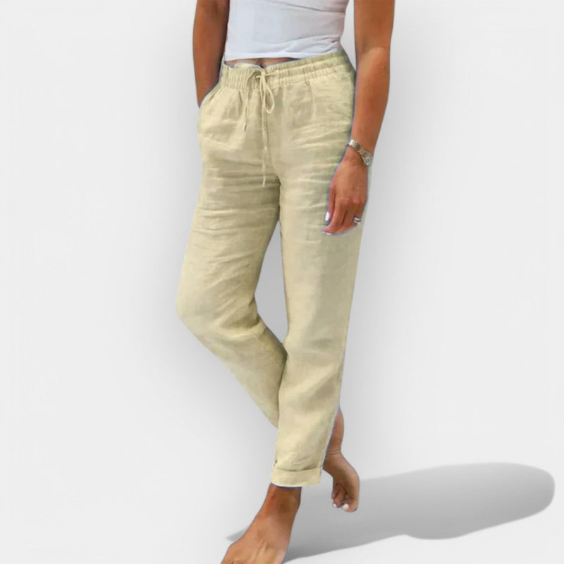 Pantalones de lino actualizados para el verano