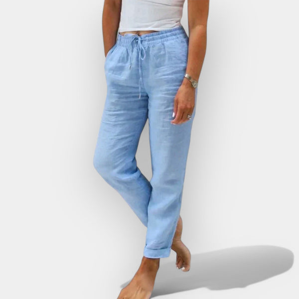 Pantalones de lino actualizados para el verano