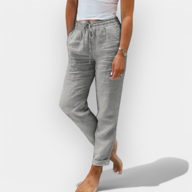 Pantalones de lino actualizados para el verano