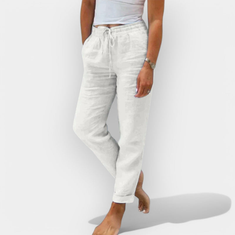 Pantalones de lino actualizados para el verano