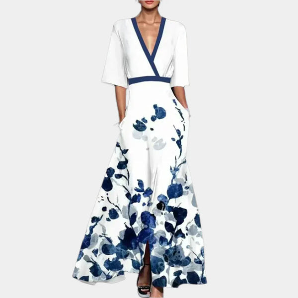 Vestido floral con escote en V