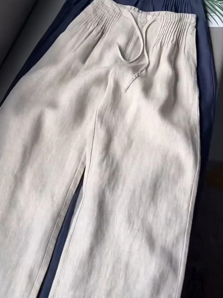 AMELINA – PANTALÓN DE LINO CON PLISADO Y AJUSTE CÓMODO