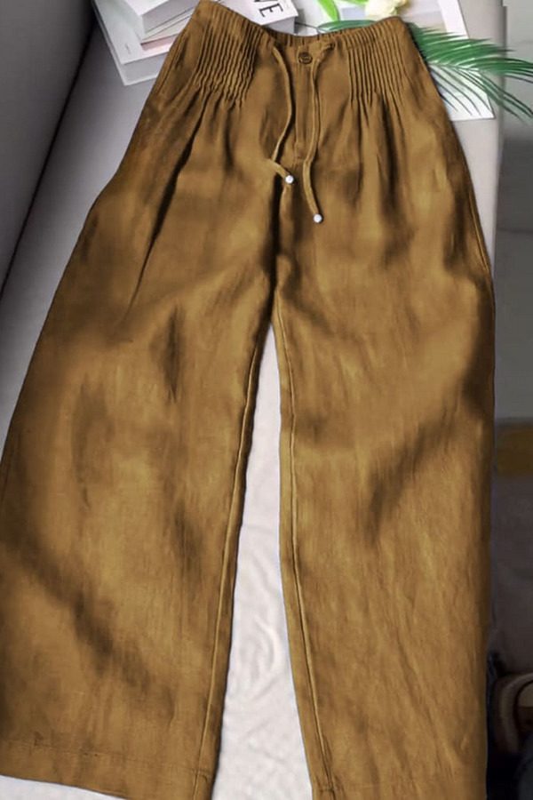 AMELINA – PANTALÓN DE LINO CON PLISADO Y AJUSTE CÓMODO