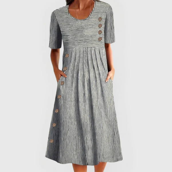 Vestido midi de rayas Wanda™