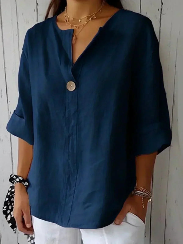 Aubri | Blusa relajada con cuello en V 
