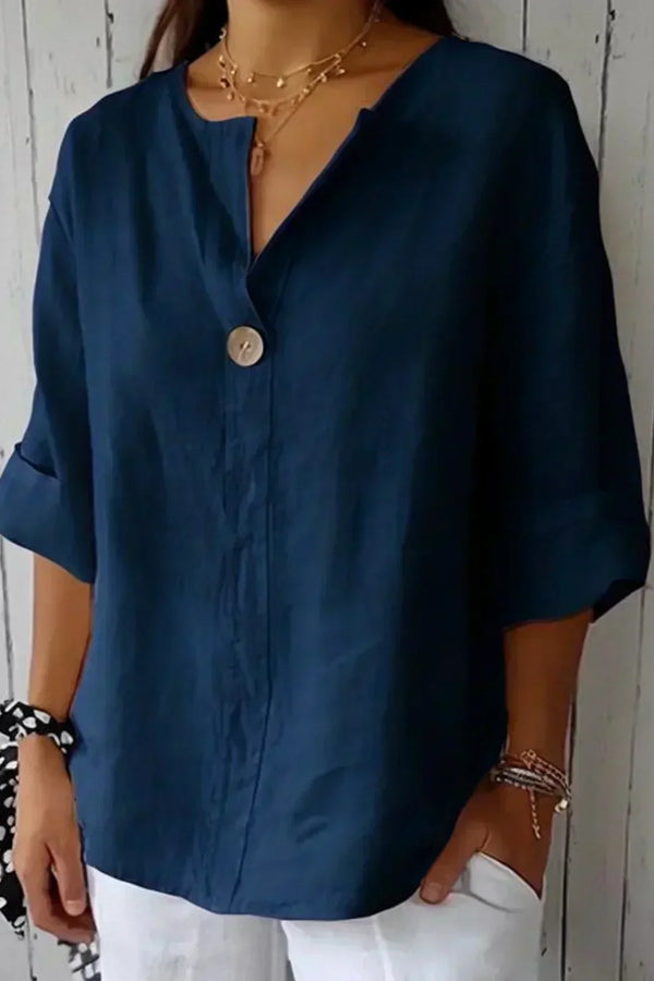 Aubri | Blusa relajada con cuello en V 