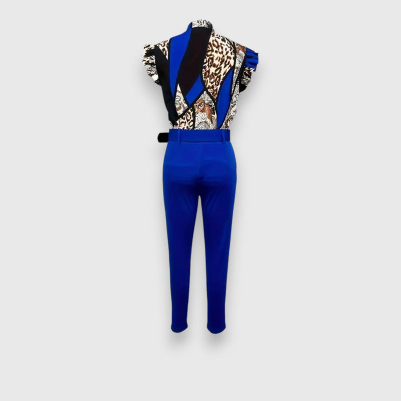 Conjunto de dos piezas con estampado de leopardo moderno