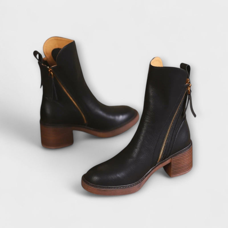 Milana - Botas de piel con tacón medio