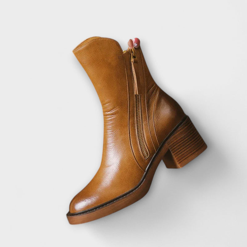 Milana - Botas de piel con tacón medio