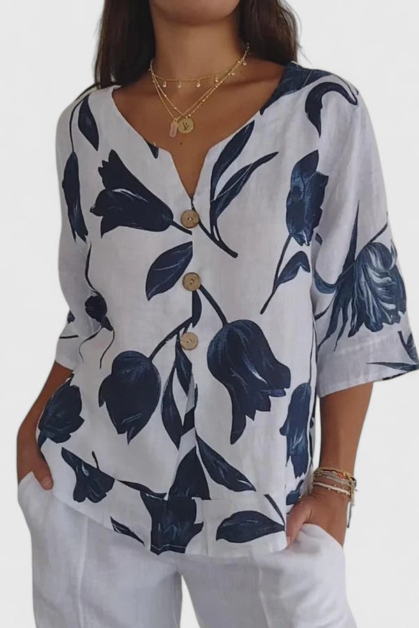Laura | Blusa cómoda con cuello en V