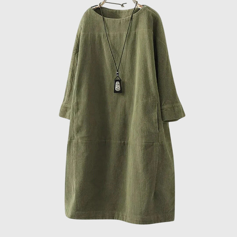 Grace | Vestido midi de pana relajado