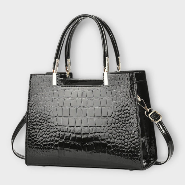 Olivia - Bolso de mano con estampado de cocodrilo brillante