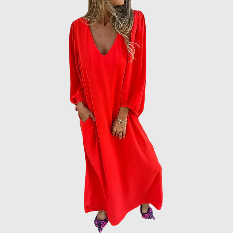 Carol™ - Vestido largo bohemio con bolsillos