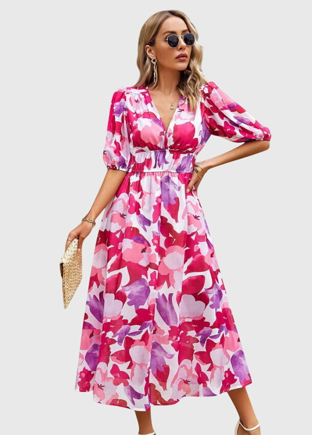 Merlín™ | Vestido midi floral favorecedor