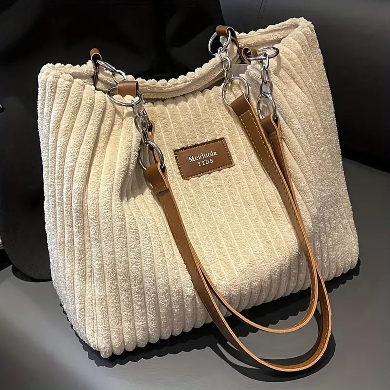 Layla™ - Elegante bolso tote de pana