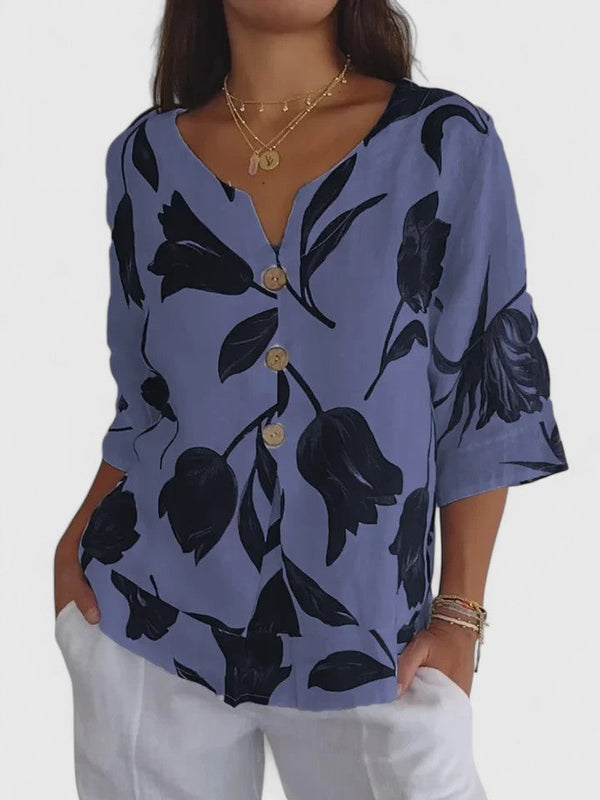 Laura | Blusa cómoda con cuello en V