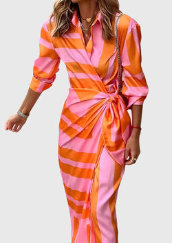 Everly™ | Elegante vestido cruzado con estampado