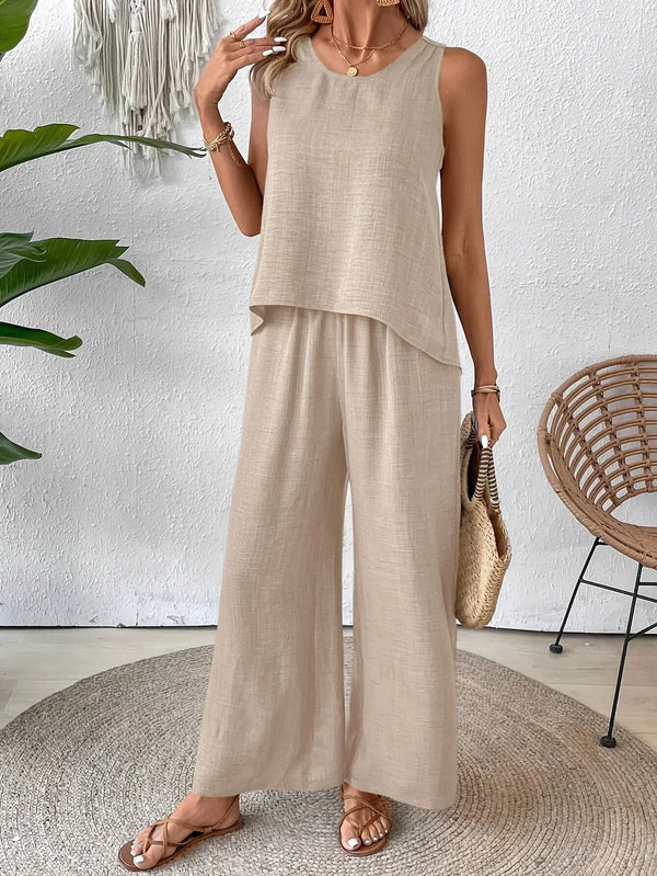 ELOWEN – PAR DE CAMISETA Y PANTALÓN CHIC PARA TODO EL DÍA 