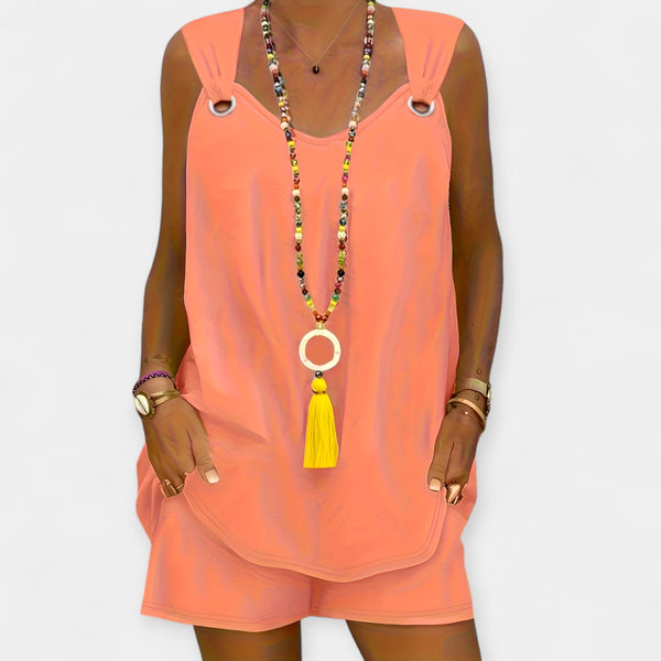 Conjunto de blusa sin mangas y pantalones cortos