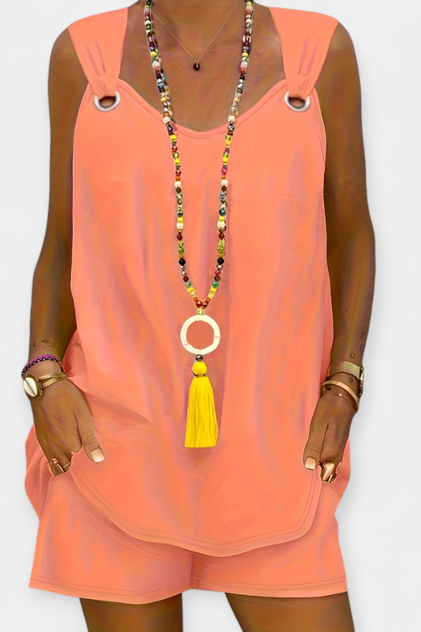 Conjunto de blusa sin mangas y pantalones cortos