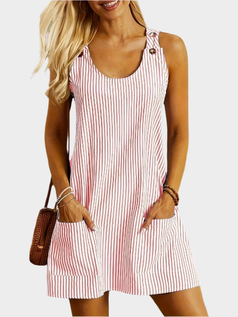 Vestido sin mangas a rayas