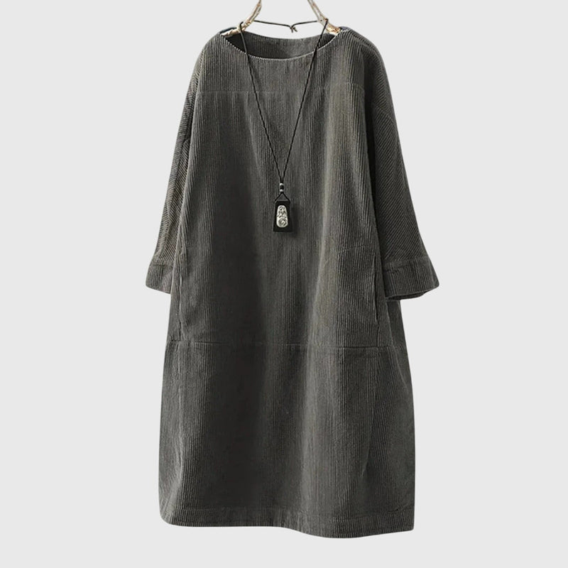 Grace | Vestido midi de pana relajado