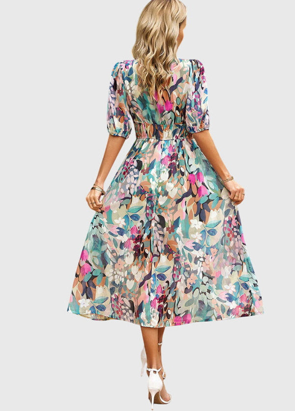 Merlín™ | Vestido midi floral favorecedor